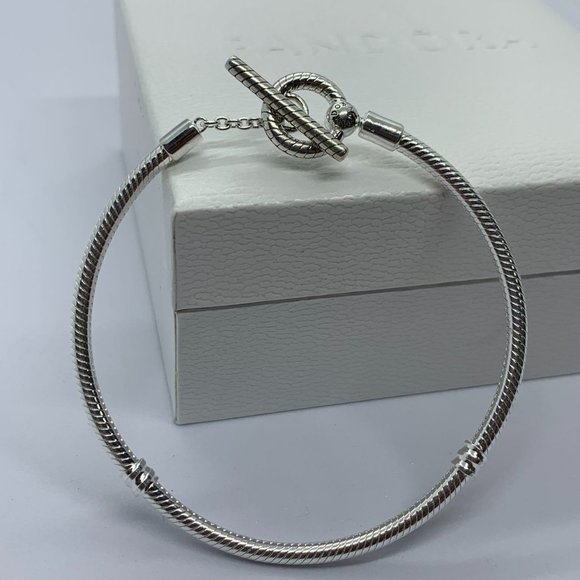 Pandora Moments T-Bar Snake Chain Bracelet 20cm/7.9inch - Picture 1 of 6